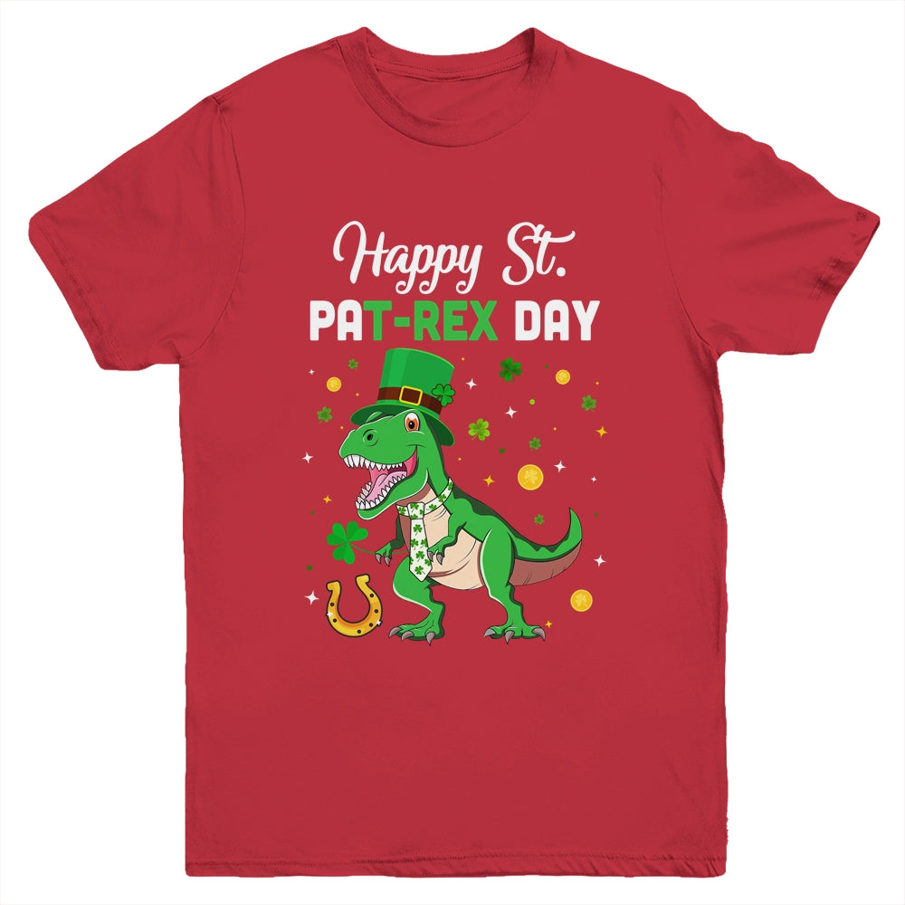 Happy St Pat T-Rex Saint Patrick's Day Dinosaur Boys Kids Youth Youth Shirt | Teecentury.com