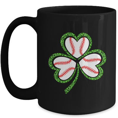 Happy St Patricks Day Shamrock Baseball Heart Men Boys Mug | teecentury