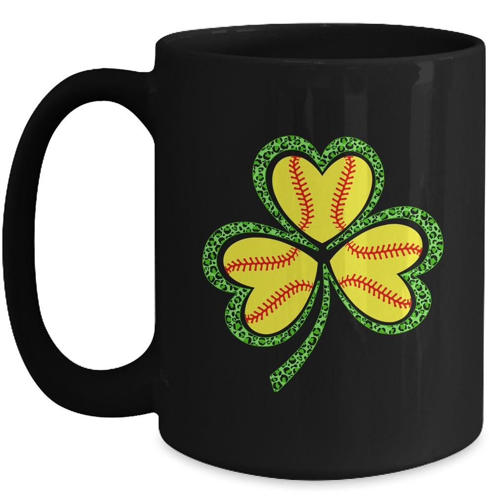 Happy St Patricks Day Shamrock Solfball Heart Women Boys Mug | teecentury