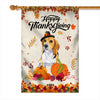 Happy Thanksgiving Funny Beagle Flag Fall Pumpkin Farmhouse Autumn Thanksgiving Flag | Teecentury.com
