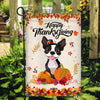 Happy Thanksgiving Funny Boston Terrier Flag Fall Pumpkin Farmhouse Autumn Thanksgiving Flag | Teecentury.com
