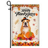 Happy Thanksgiving Funny Bulldog Flag Fall Pumpkin Farmhouse Autumn Thanksgiving Flag | Teecentury.com