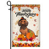 Happy Thanksgiving Funny Dachshund Flag Fall Pumpkin Farmhouse Autumn Thanksgiving Flag | Teecentury.com