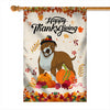 Happy Thanksgiving Funny Pitbull Flag Fall Pumpkin Farmhouse Autumn Thanksgiving Flag | Teecentury.com