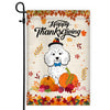 Happy Thanksgiving Funny Poodle Flag Fall Pumpkin Farmhouse Autumn Thanksgiving Flag | Teecentury.com