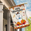 Happy Thanksgiving Funny Poodle Flag Fall Pumpkin Farmhouse Autumn Thanksgiving Flag | Teecentury.com