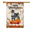 Happy Thanksgiving Funny Schnauzer Flag Fall Pumpkin Farmhouse Autumn Thanksgiving Flag | Teecentury.com