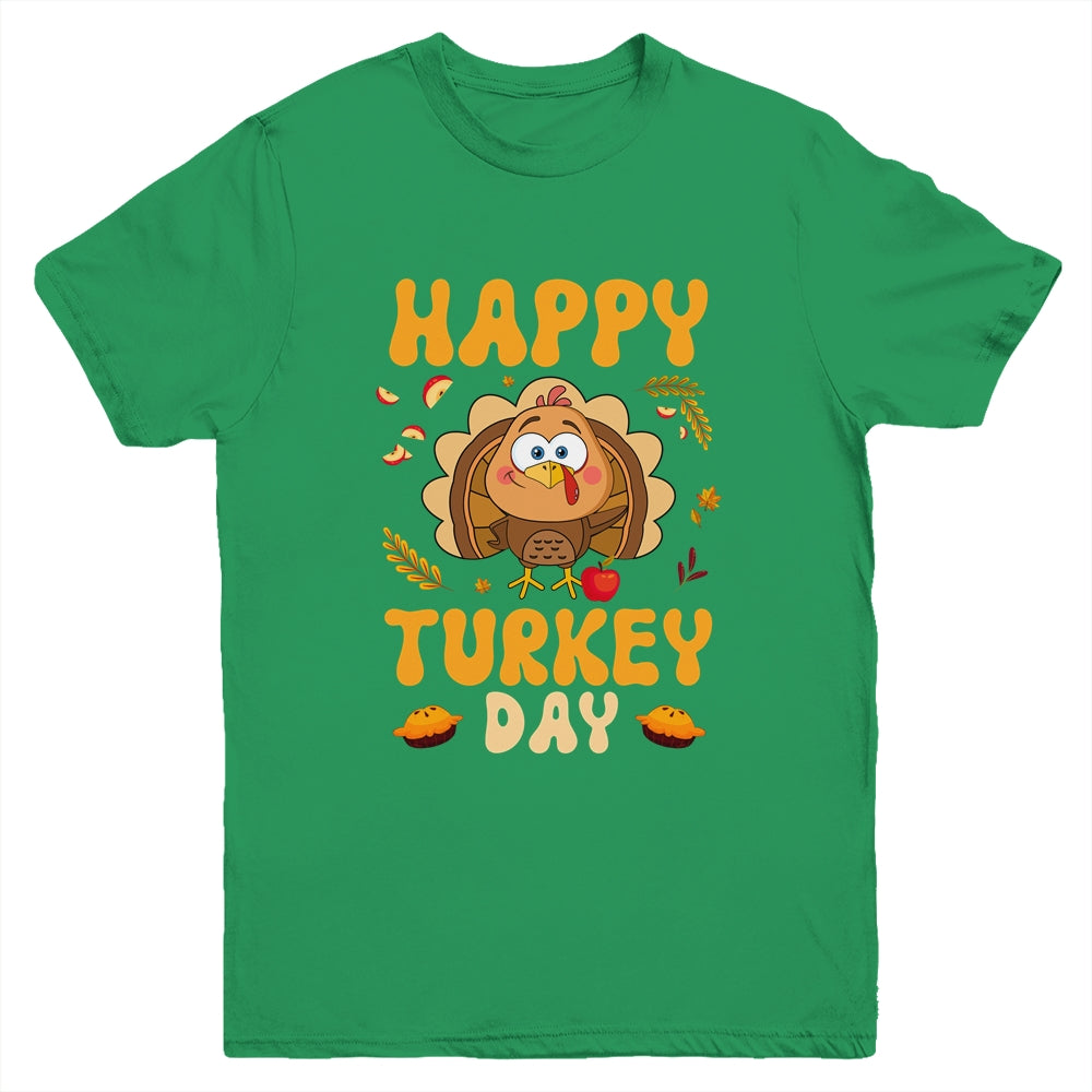 Happy Turkey Day Thanksgiving Day Funny Turkey Thanksgiving Youth Shirt | teecentury