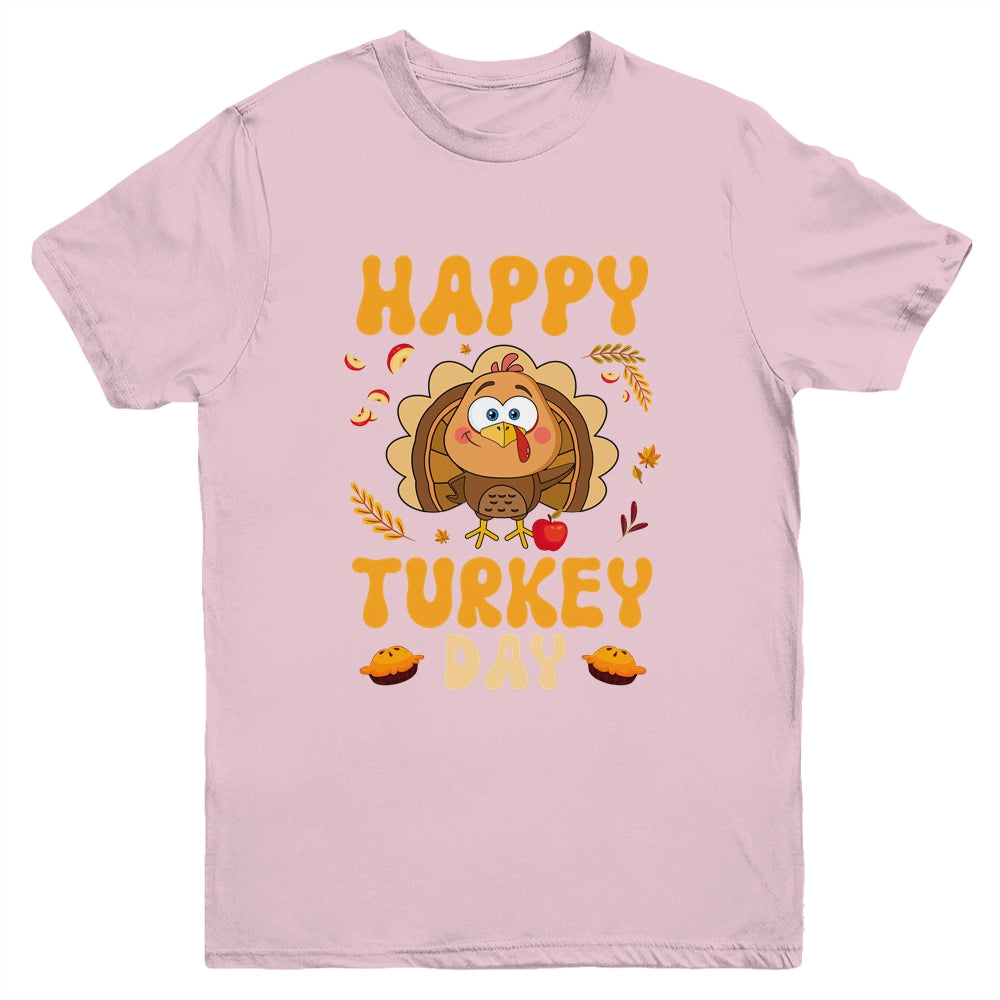 Happy Turkey Day Thanksgiving Day Funny Turkey Thanksgiving Youth Shirt | teecentury