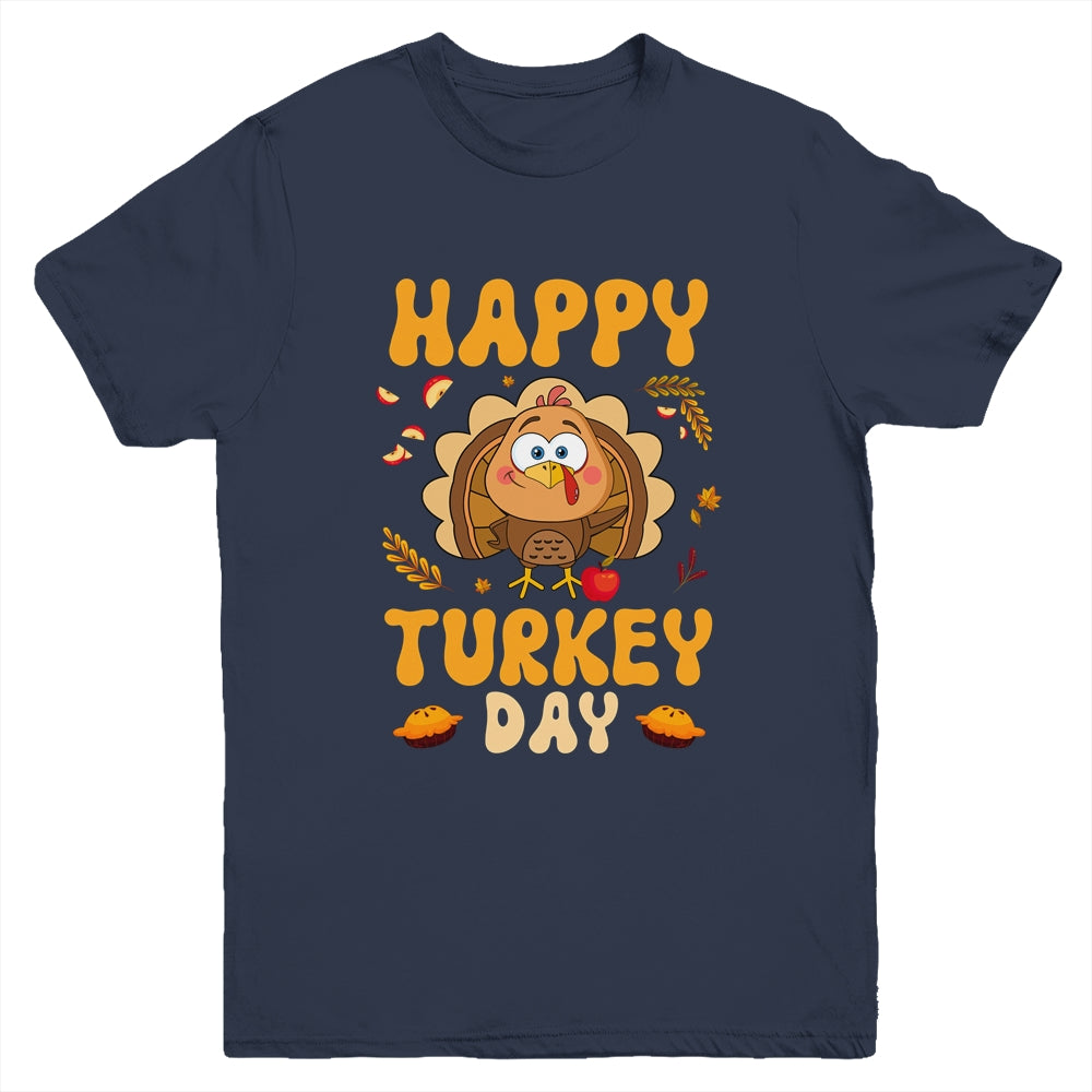 Happy Turkey Day Thanksgiving Day Funny Turkey Thanksgiving Youth Shirt | teecentury