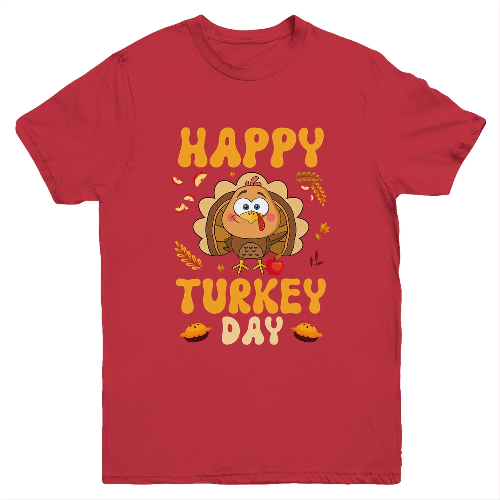 Happy Turkey Day Thanksgiving Day Funny Turkey Thanksgiving Youth Shirt | teecentury