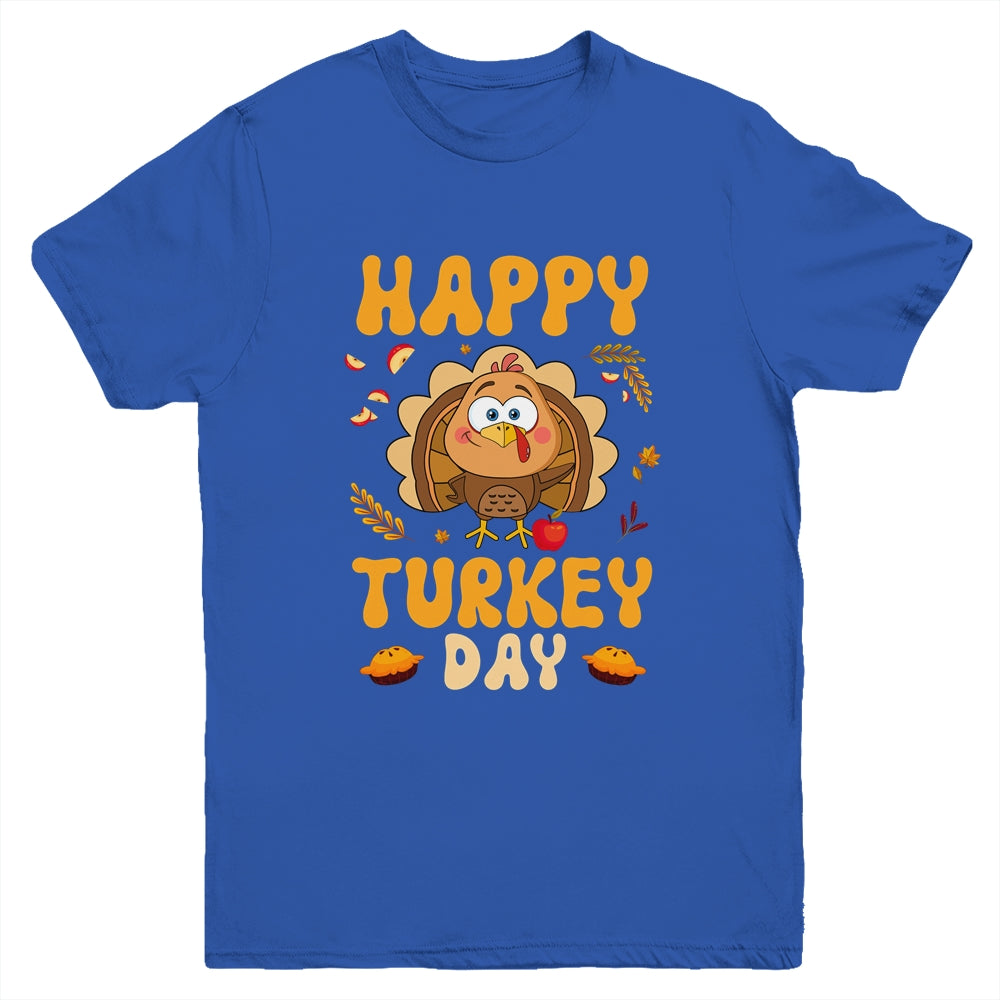 Happy Turkey Day Thanksgiving Day Funny Turkey Thanksgiving Youth Shirt | teecentury