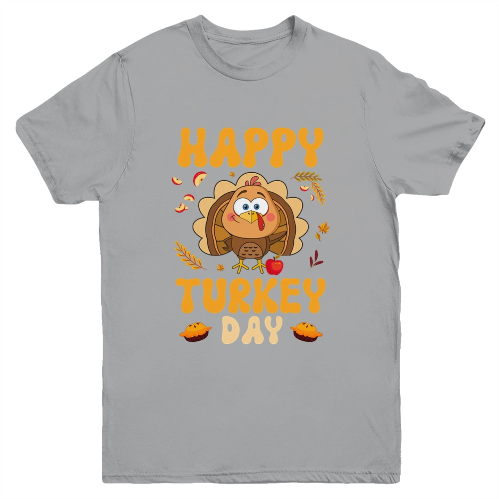 Happy Turkey Day Thanksgiving Day Funny Turkey Thanksgiving Youth Shirt | teecentury