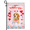 Happy Valentine's Day Beagle Flag Dogs Funny Beagle Heart Balloon Flag | Teecentury.com