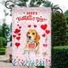 Happy Valentine's Day Beagle Flag Dogs Funny Beagle Heart Balloon Flag | Teecentury.com