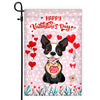 Happy Valentine's Day Boston Terrier Flag Dogs Funny Boston Terrier Heart Balloon Flag | Teecentury.com