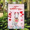Happy Valentine's Day Bull Terrier Flag Dogs Funny Bull Terrier Heart Balloon Flag | Teecentury.com