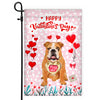 Happy Valentine's Day Bulldog Flag Dogs Funny Bulldog Heart Balloon Flag | Teecentury.com