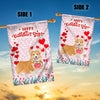Happy Valentine's Day Corgi Flag Dogs Funny Corgi Heart Balloon Flag | Teecentury.com