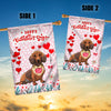 Happy Valentine's Day Dachshund Flag Dogs Funny Dachshund Heart Balloon Flag | Teecentury.com