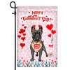 Happy Valentine's Day French Bulldog Flag Dogs Funny French Bulldog Heart Balloon Flag | Teecentury.com