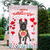 Happy Valentine's Day French Bulldog Flag Dogs Funny French Bulldog Heart Balloon Flag | Teecentury.com