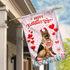 Happy Valentine's Day German Shepherd Flag Dogs Funny German Shepherd Heart Balloon Flag | Teecentury.com