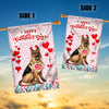 Happy Valentine's Day German Shepherd Flag Dogs Funny German Shepherd Heart Balloon Flag | Teecentury.com