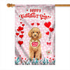 Happy Valentine's Day Poodle Flag Dogs Funny Poodle Heart Balloon Flag | Teecentury.com