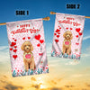 Happy Valentine's Day Poodle Flag Dogs Funny Poodle Heart Balloon Flag | Teecentury.com