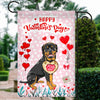 Happy Valentine's Day Rottweiler Flag Dogs Funny Rottweiler Heart Balloon Flag | Teecentury.com