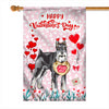 Happy Valentine's Day Schnauzer Flag Dogs Funny Schnauzer Heart Balloon Flag | Teecentury.com