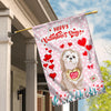 Happy Valentine's Day Shih Tzu Flag Dogs Funny Shih Tzu Heart Balloon Flag | Teecentury.com