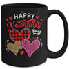 Happy Valentines Day Three Leopard And Plaid Hearts Mug Coffee Mug | Teecentury.com