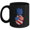 Hawaiian Pineapple American Flag Sunglasses 4th of July Mug | teecentury