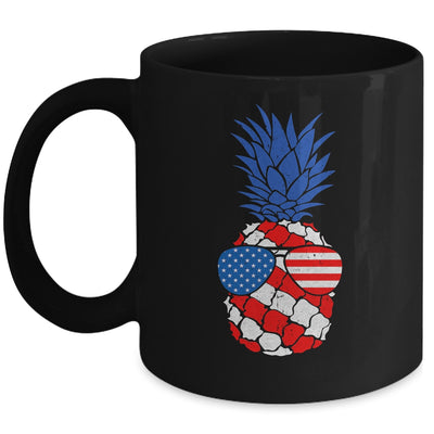 Hawaiian Pineapple American Flag Sunglasses 4th of July Mug | teecentury