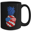 Hawaiian Pineapple American Flag Sunglasses 4th of July Mug | teecentury