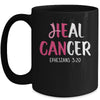 He Can Heal Cancer Breast Cancer Awareness Christian Mug Coffee Mug | Teecentury.com