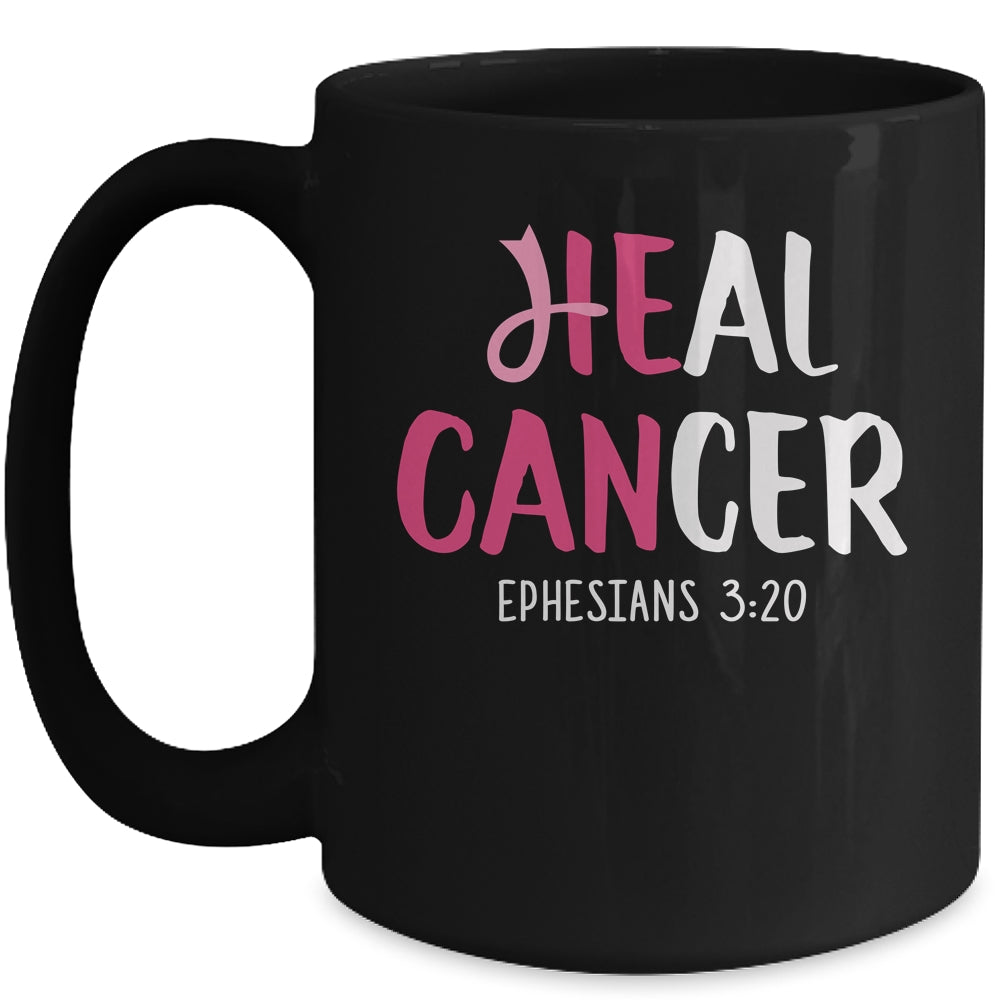 He Can Heal Cancer Breast Cancer Awareness Christian Mug Coffee Mug | Teecentury.com