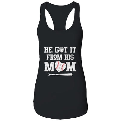 He Got It From His Mom Baseball Mom Player T-Shirt & Tank Top | Teecentury.com