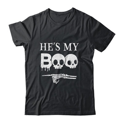 He's My Boo Skull Face Matching Halloween Couples Funny Shirt & Hoodie | teecentury