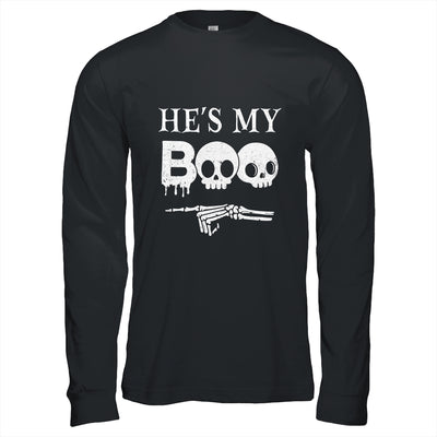 He's My Boo Skull Face Matching Halloween Couples Funny Shirt & Hoodie | teecentury