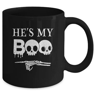He's My Boo Skull Face Matching Halloween Couples Funny Mug | teecentury