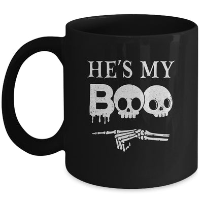 He's My Boo Skull Face Matching Halloween Couples Funny Mug | teecentury