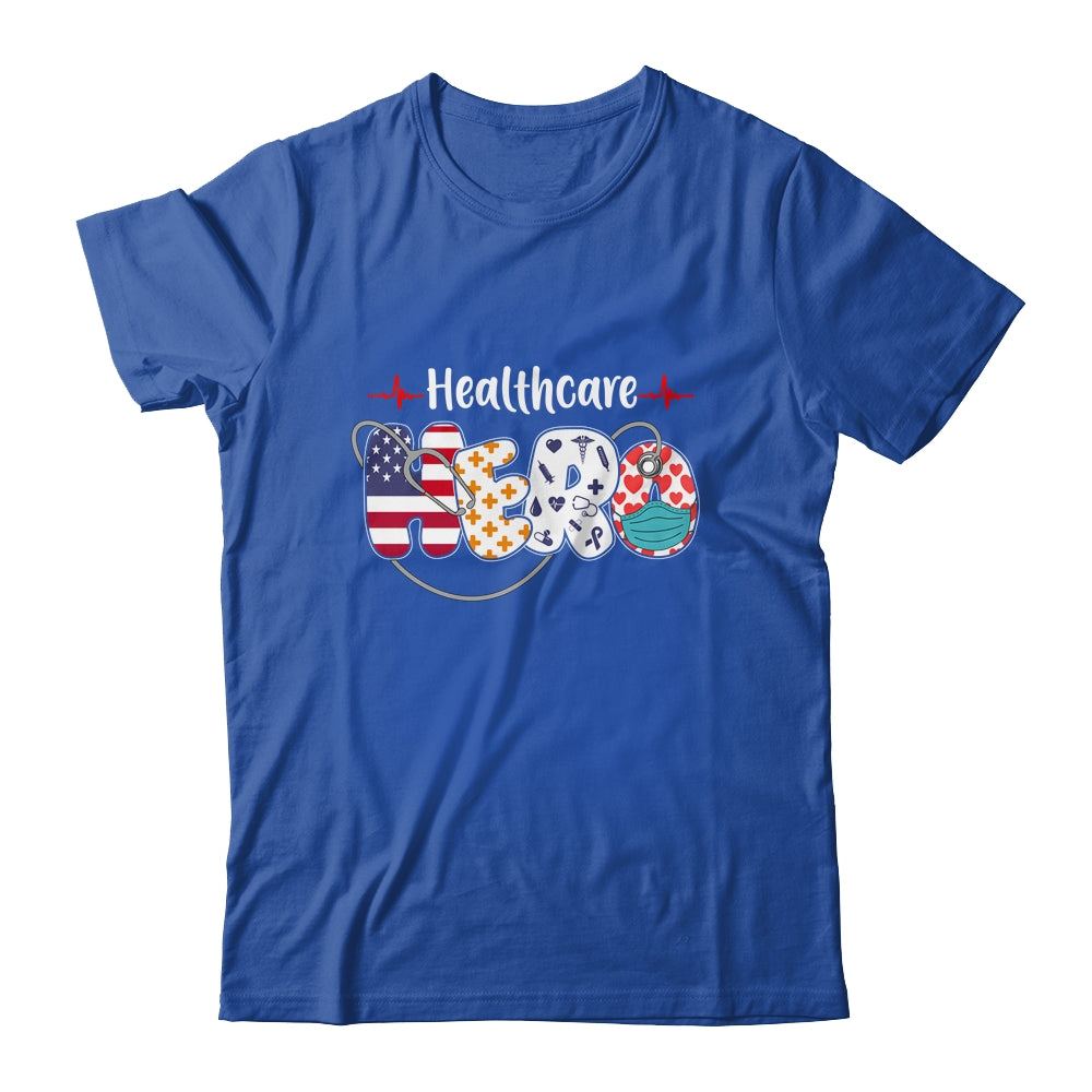 Healthcare Hero Nurse Doctor Medical American Flag T-Shirt & Hoodie | Teecentury.com