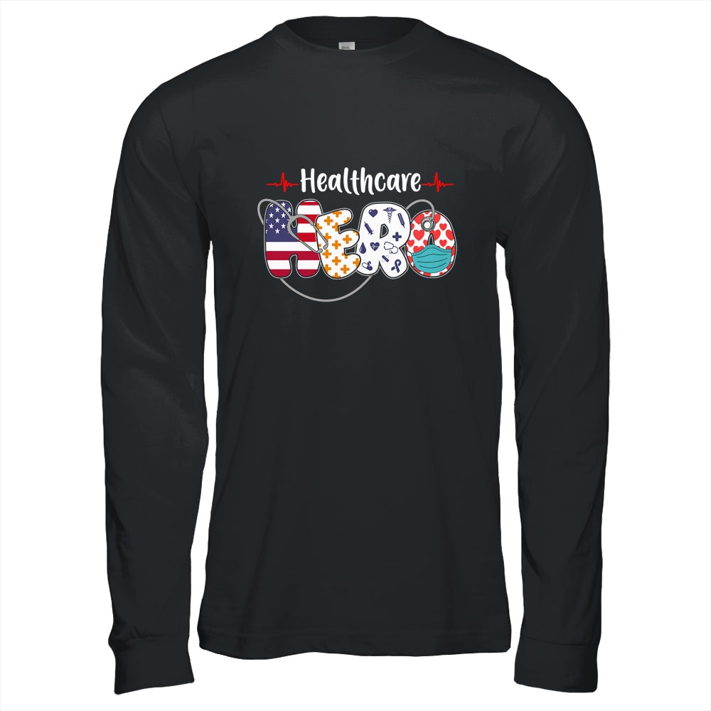 Healthcare Hero Nurse Doctor Medical American Flag T-Shirt & Hoodie | Teecentury.com