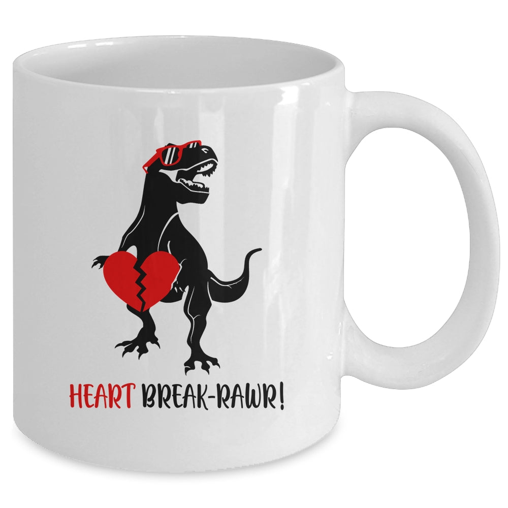 Heart Break Rawr Funny Valentine Dinosaur Heartbreaker Mug Coffee Mug | Teecentury.com