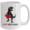 Heart Break Rawr Funny Valentine Dinosaur Heartbreaker Mug Coffee Mug | Teecentury.com