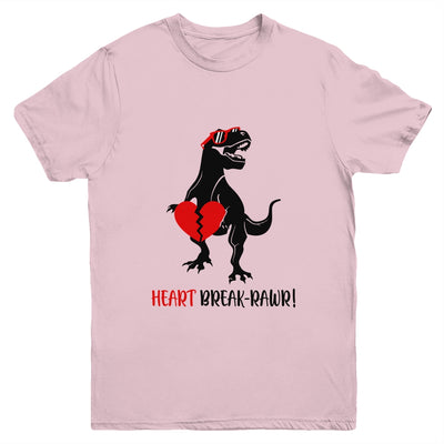 Heart Break Rawr Funny Valentine Dinosaur Heartbreaker Youth Youth Shirt | Teecentury.com