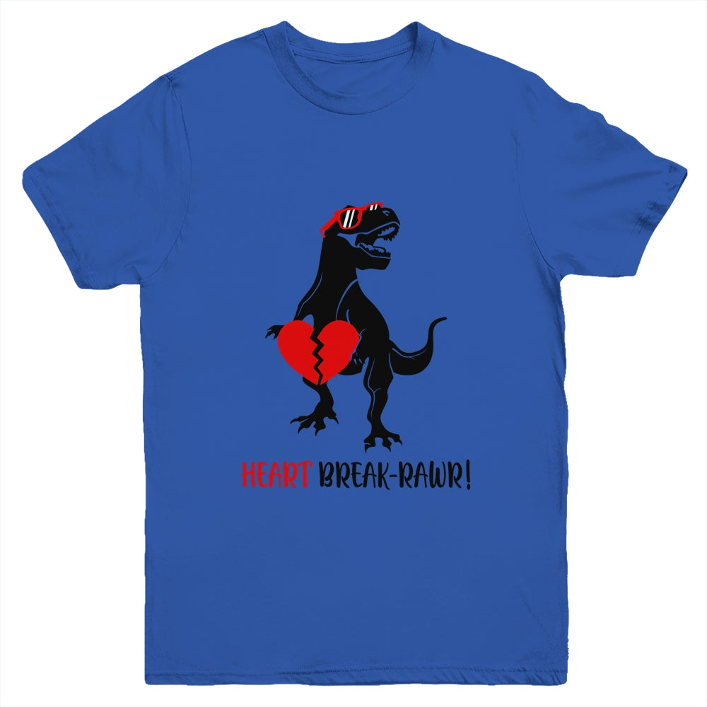 Heart Break Rawr Funny Valentine Dinosaur Heartbreaker Youth Youth Shirt | Teecentury.com